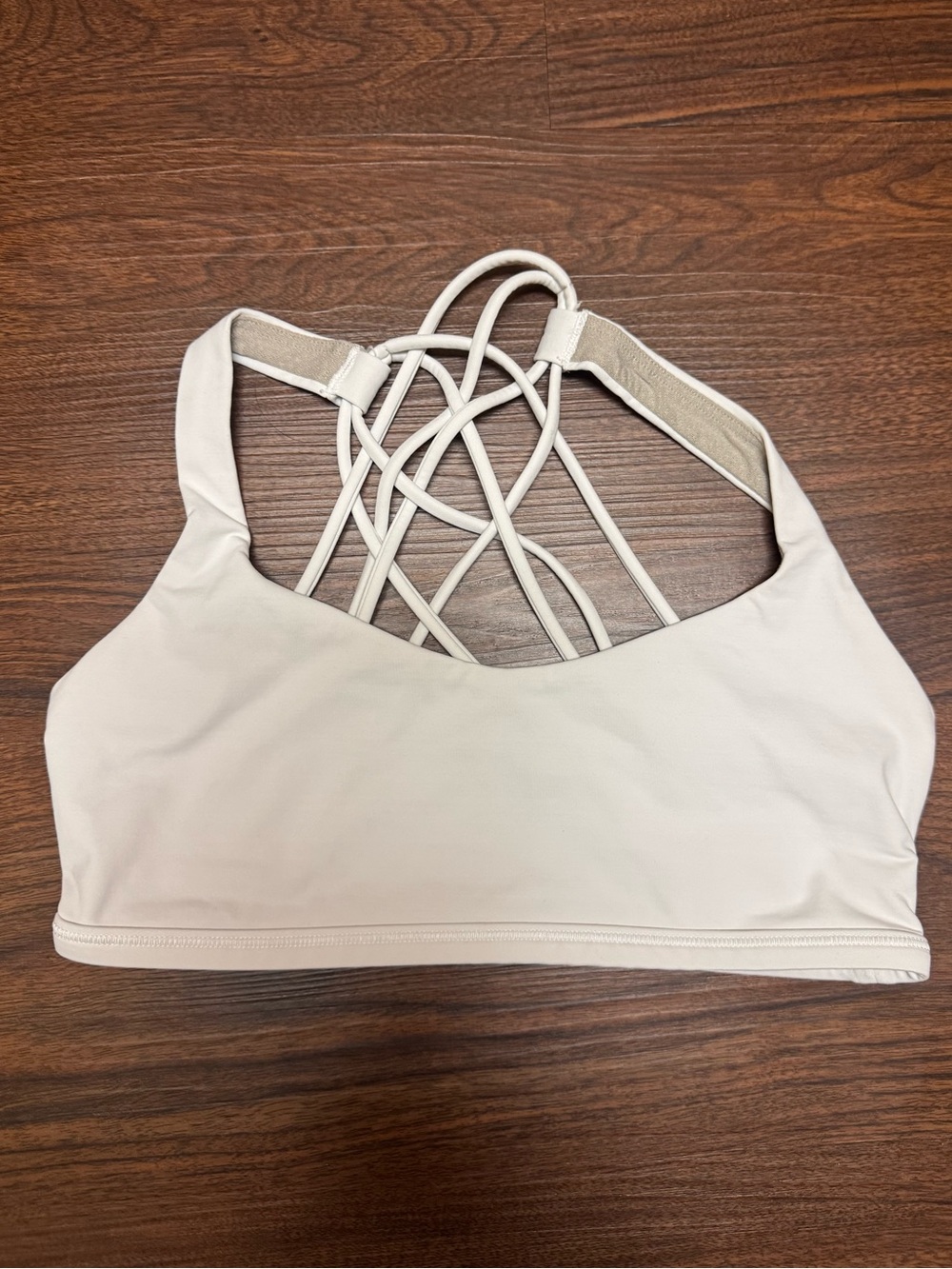 lululemon athletica Light Cream Strappy Back Sports Bra